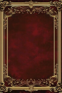 复古红底金色华丽边框