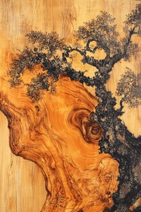 崖柏木雕艺术之独特松树景