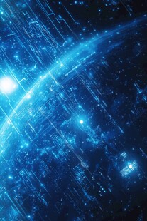 科技宇宙 蓝色数字空间世界