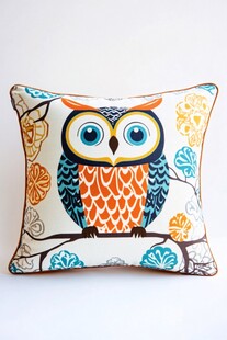 可爱猫头鹰图案抱枕
