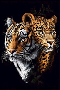 虎豹同框 尽显野性魅力