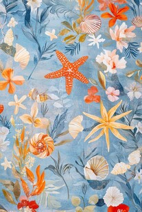 海洋花卉元素图案设计