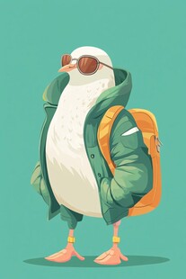 时尚酷鸽背包出行