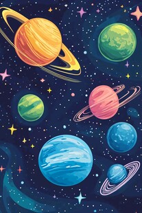 梦幻多彩的宇宙行星世界