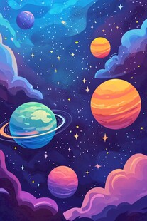 梦幻宇宙中的多彩星球