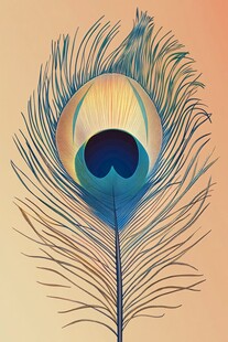 绚丽孔雀羽毛特写