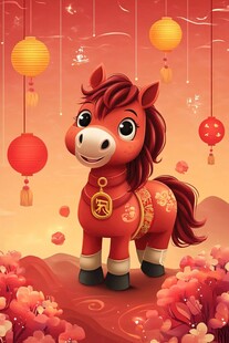 福运萌马贺新春