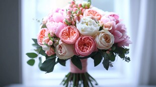 粉色浪漫手捧花束