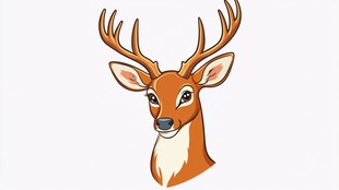 可爱小鹿头像插画