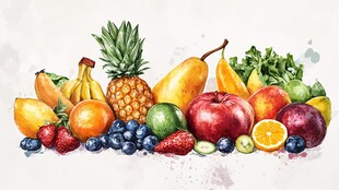 缤纷水彩水果大集合