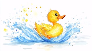 小黄鸭戏水