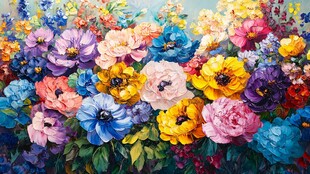 缤纷绚丽花卉油画盛宴