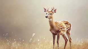 田野中的优雅梅花鹿