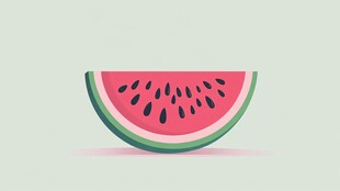卡通风格的一片西瓜