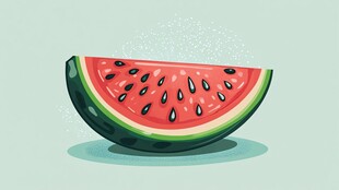 一片诱人的卡通西瓜