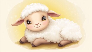 可爱小绵羊 萌趣插画形象