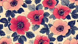 粉色花朵植物图案背景