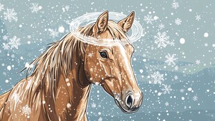 冬日骏马 雪花中的优雅身姿