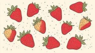 手绘草莓图案背景图