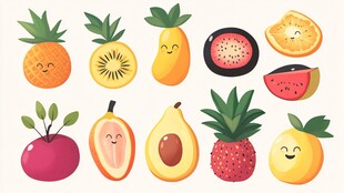 可爱卡通水果集合