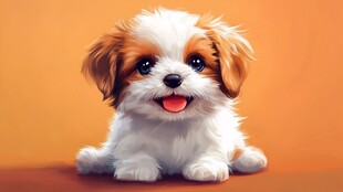 可爱萌宠小狗俏皮模样