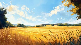 金色麦田的田园风光