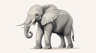 站立的大象插画