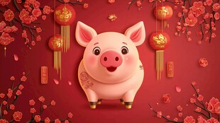 喜庆小猪贺新春画面