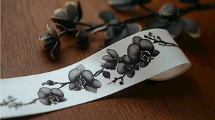 水墨兰花胶带特写