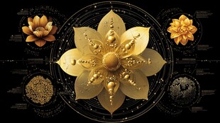 金色莲花艺术图案设计