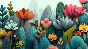 梦幻多彩花卉植物景观