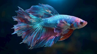 五彩斑斓的暹罗斗鱼