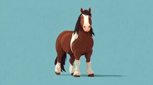 可爱卡通马形象展示