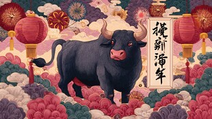 牛年贺岁图 喜庆迎新春