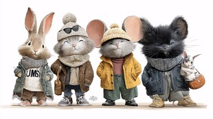 萌趣动物天团时尚登场