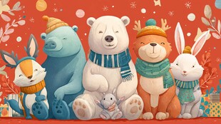 冬日萌宠欢聚共庆节日