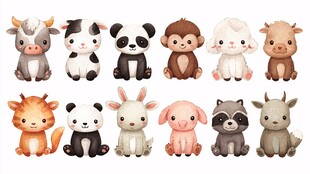 可爱卡通小动物集合