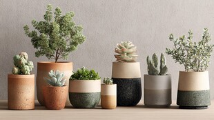 多样盆栽组合 装点家居美学