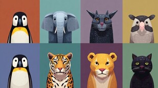 多彩动物头像集合