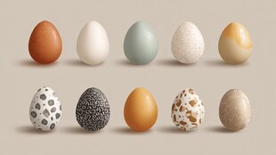 多彩纹理鸡蛋集合展示