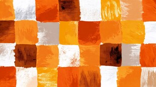 橙系方块手绘风抽象背景