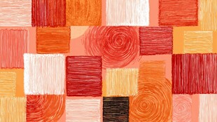 多彩几何色块抽象艺术画