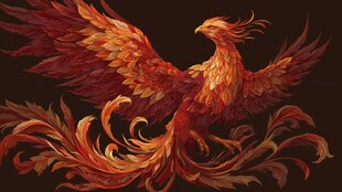 烈焰凤凰展翅图