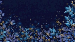 梦幻蓝紫色花卉星空背景