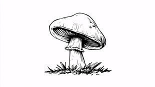 手绘蘑菇插画