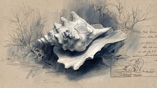素描海螺 静谧自然之美