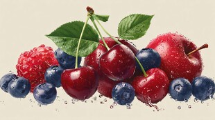 多彩浆果组合 清新水果图