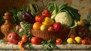 丰盛蔬果静物摆拍