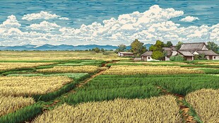 乡村田野风光美丽景致