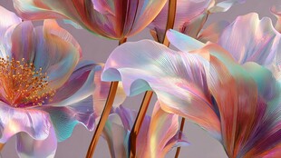 梦幻绚丽花朵特写